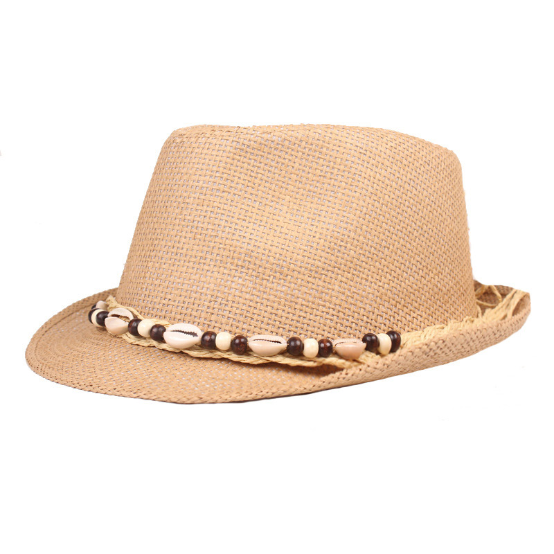 Mens Shell Beach Sun Straw Trilby Hat 애플리케이션