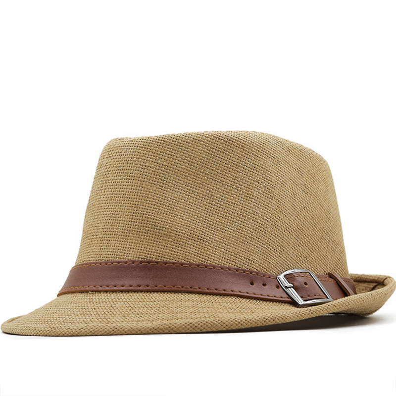 일반 Pu 가죽 벨트 Trilby Fedora 밀짚 모자